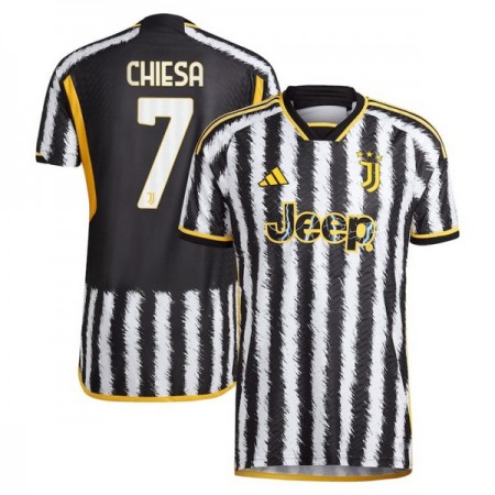Levné Juventus 2023-24 Chiesa 7 Domácí Fotbalové dresy Krátký Rukáv